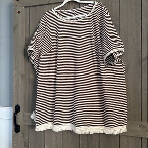Striped Black and White Women's Top
